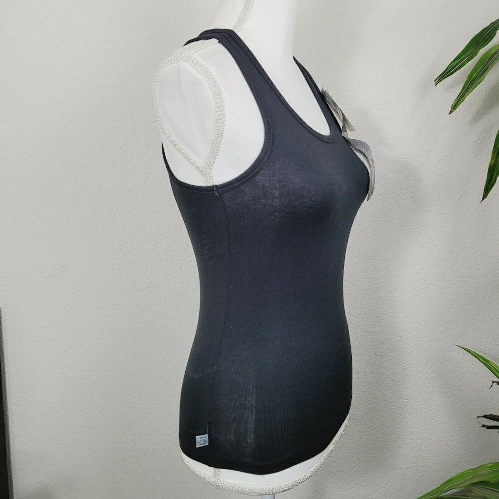 Vintage Barely There Urban Attitudes Muscle Tank Top 0721 Y2K Black Sz Small - Picture 4 of 11